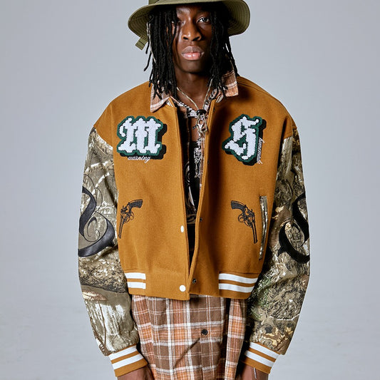 Embroidered Short Baseball Jacket Women