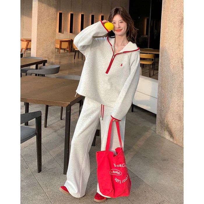 Korean-style Sweet And Youthful Hoodie Sporty Casual Set