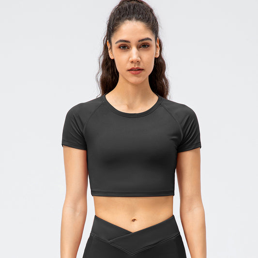 Kvinders Korte Sports T-shirt i Nylon til Yoga