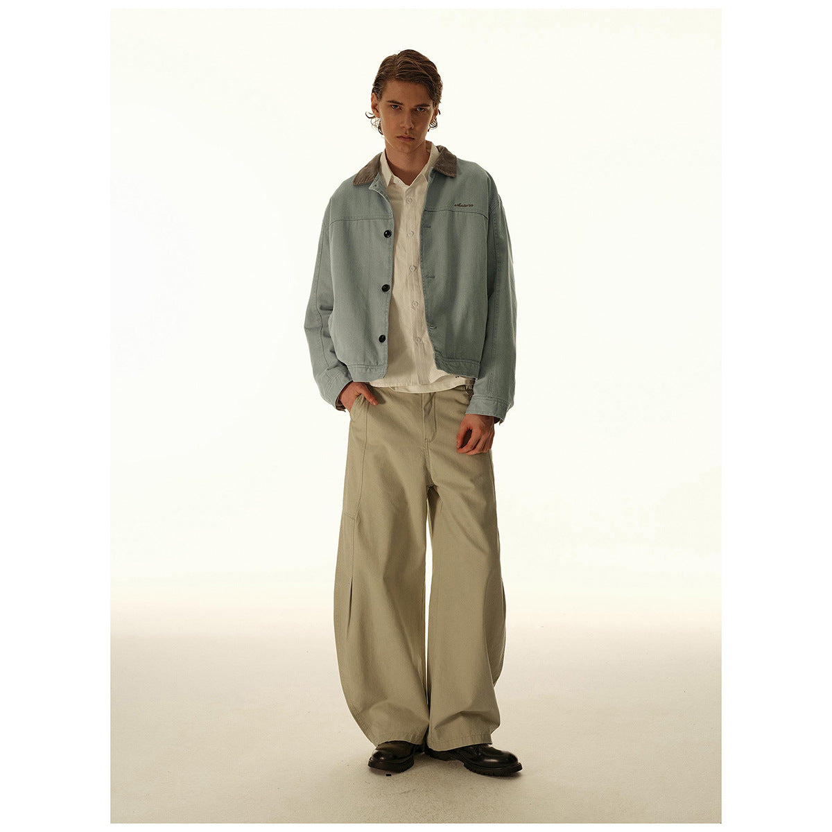 Mens Retro Workwear Jacket Short-Style Outerwear
