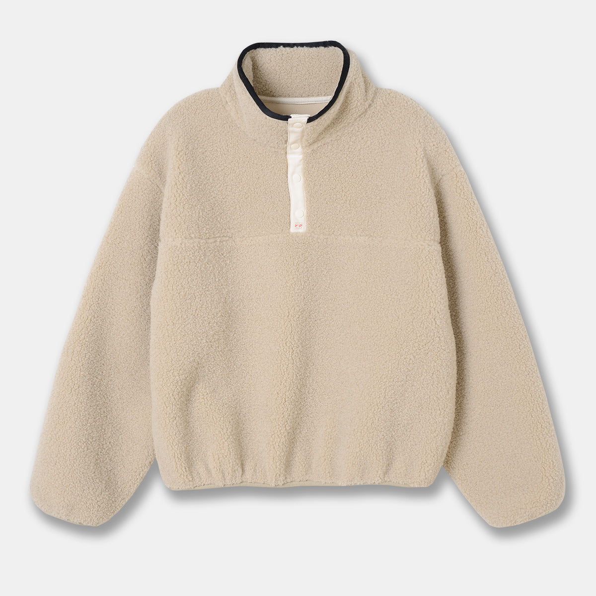Lammeuld Sweatshirt Revers Fortykkende Varm Dovne Pullover Blød Klistret Plysfrakke