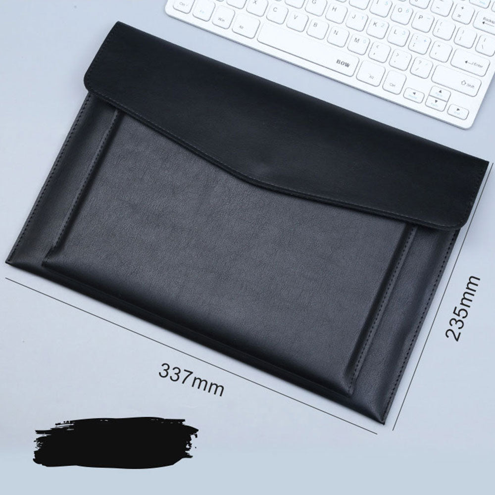 File Bag Contains Large Capacity Double-layer Leather Protective Sleeve