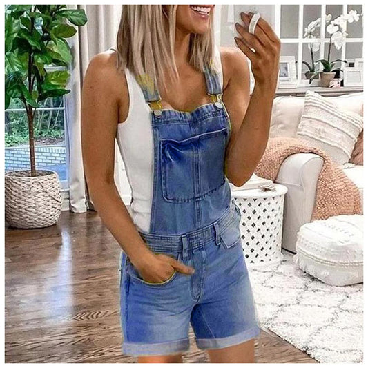 Women's Denim Bibs Fashion Washing