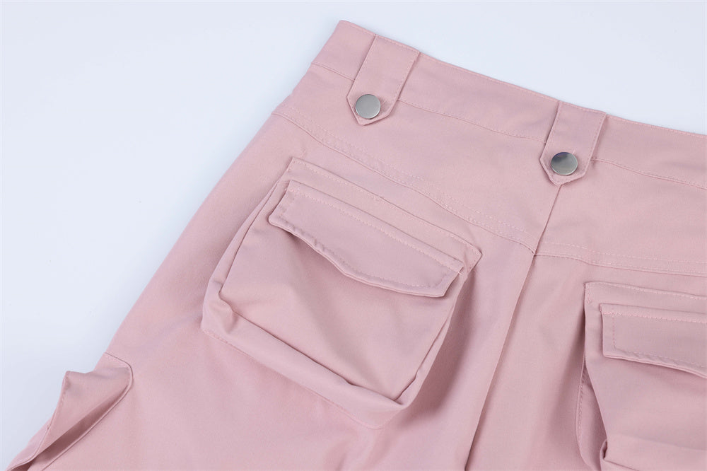 High Street Niche Pleated Three-dimensional Zipper Pocket Loose-fitting Wide-leg Trousers