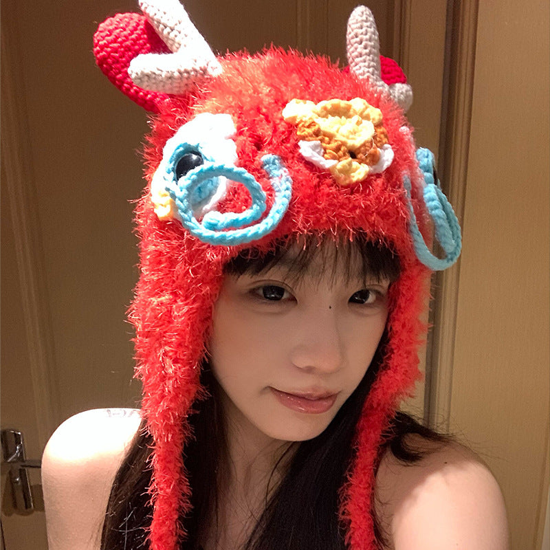 Casual Cartoon Personality All-match Earflaps Head-wrapping Hat