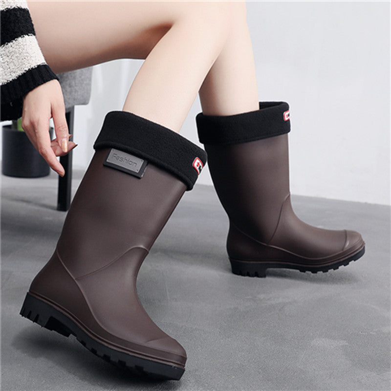 Thickened Detachable Cotton Water Boots For Warmth And Rain Boots