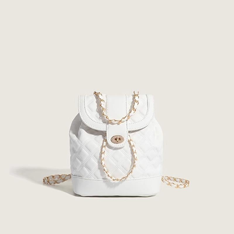 Rhombus Chain Backpack Student Shoulder Handbag