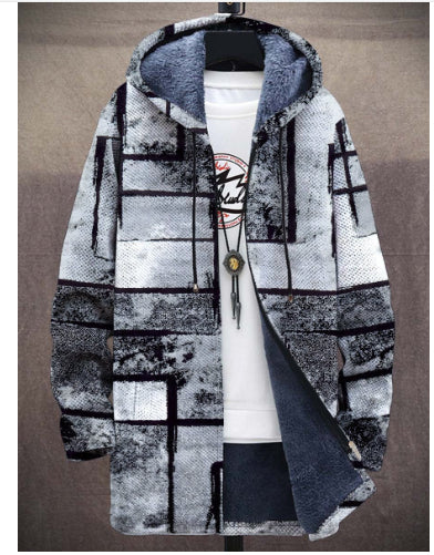Digital Printed Standing Collar Jacket For Men's Outerwear 3D