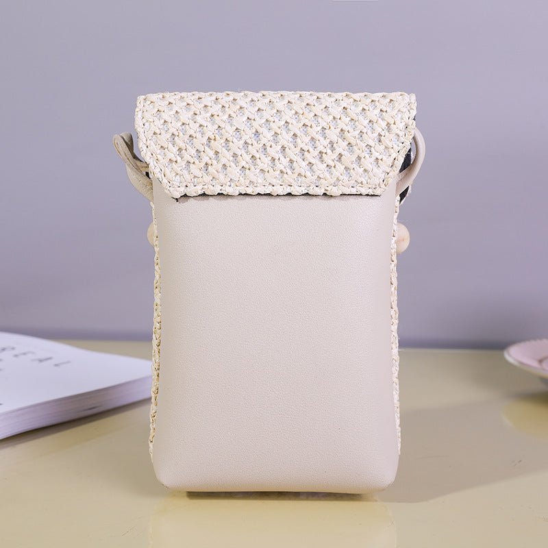 Simple Wholesale Vertical Square PP Grass Messenger Bag