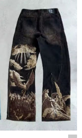 Plus Size Casual Pants Thin Denim Wide Leg 3D Amazon Hot Selling Women's Pants