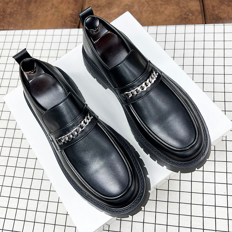 Black Hairstylist Korean Style British Casual Slip-On Shoes