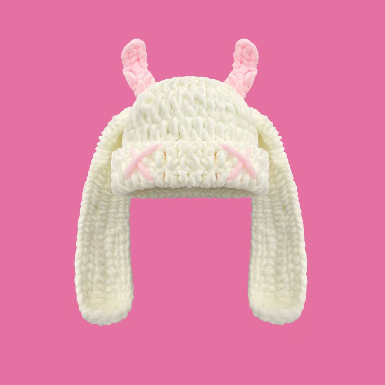Japanese-style Sweet Dopamine Little Devil Knitted Hat For Women