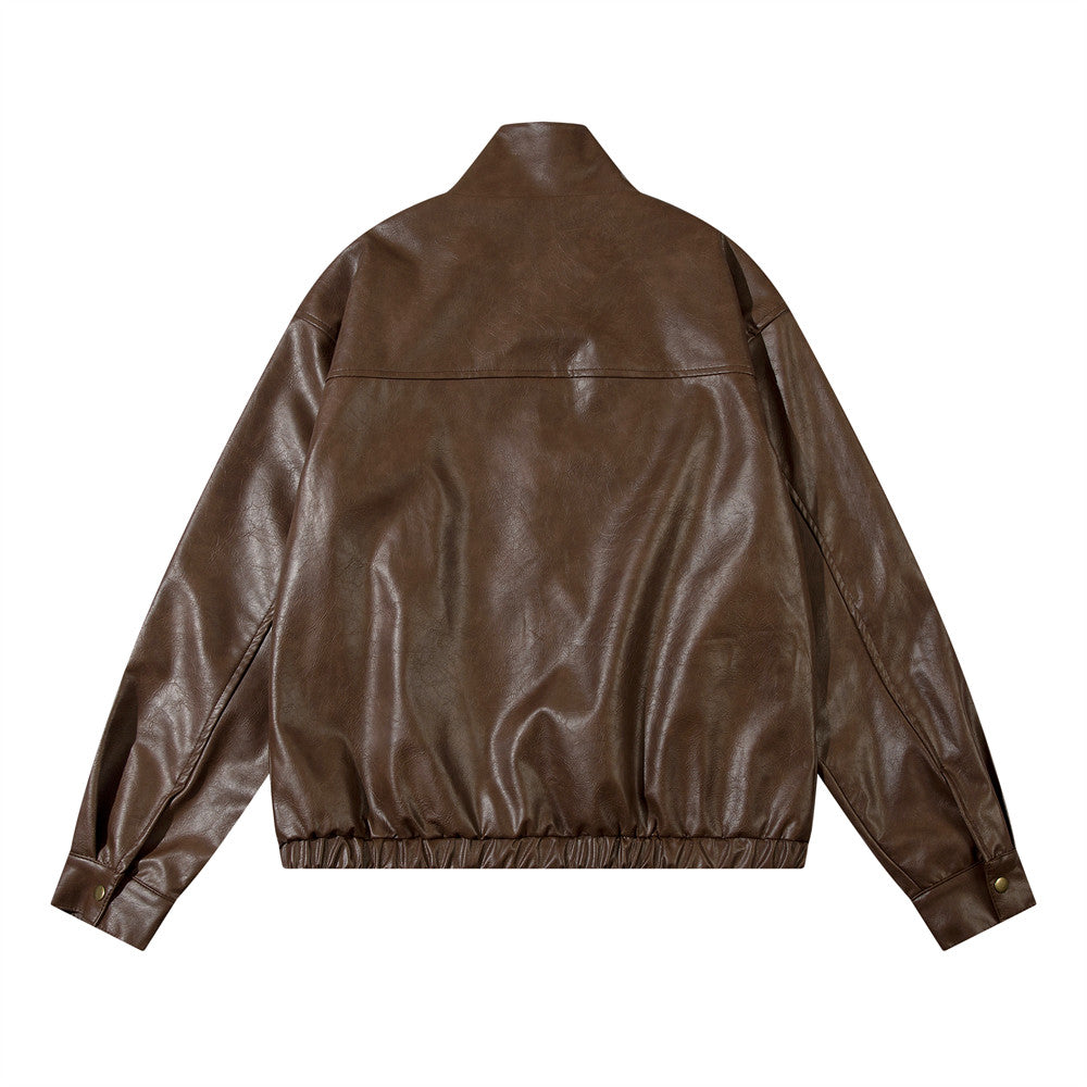 Fall Retro Hip Hop PU Leather Jacket For Men