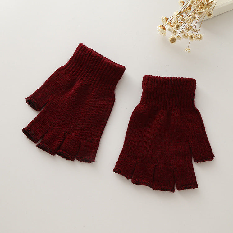 Solid Color Magic Gloves Warm Dew Finger Plush