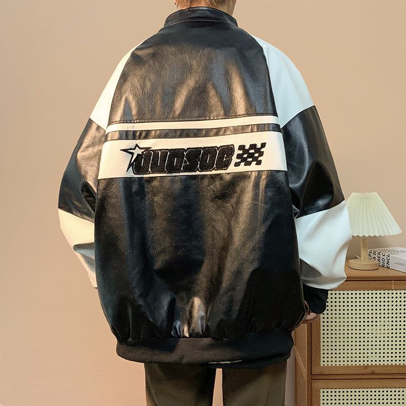 Men's Spring And Autumn Street Pilot Motorcycle Clothing Loose Top Jacket Coat