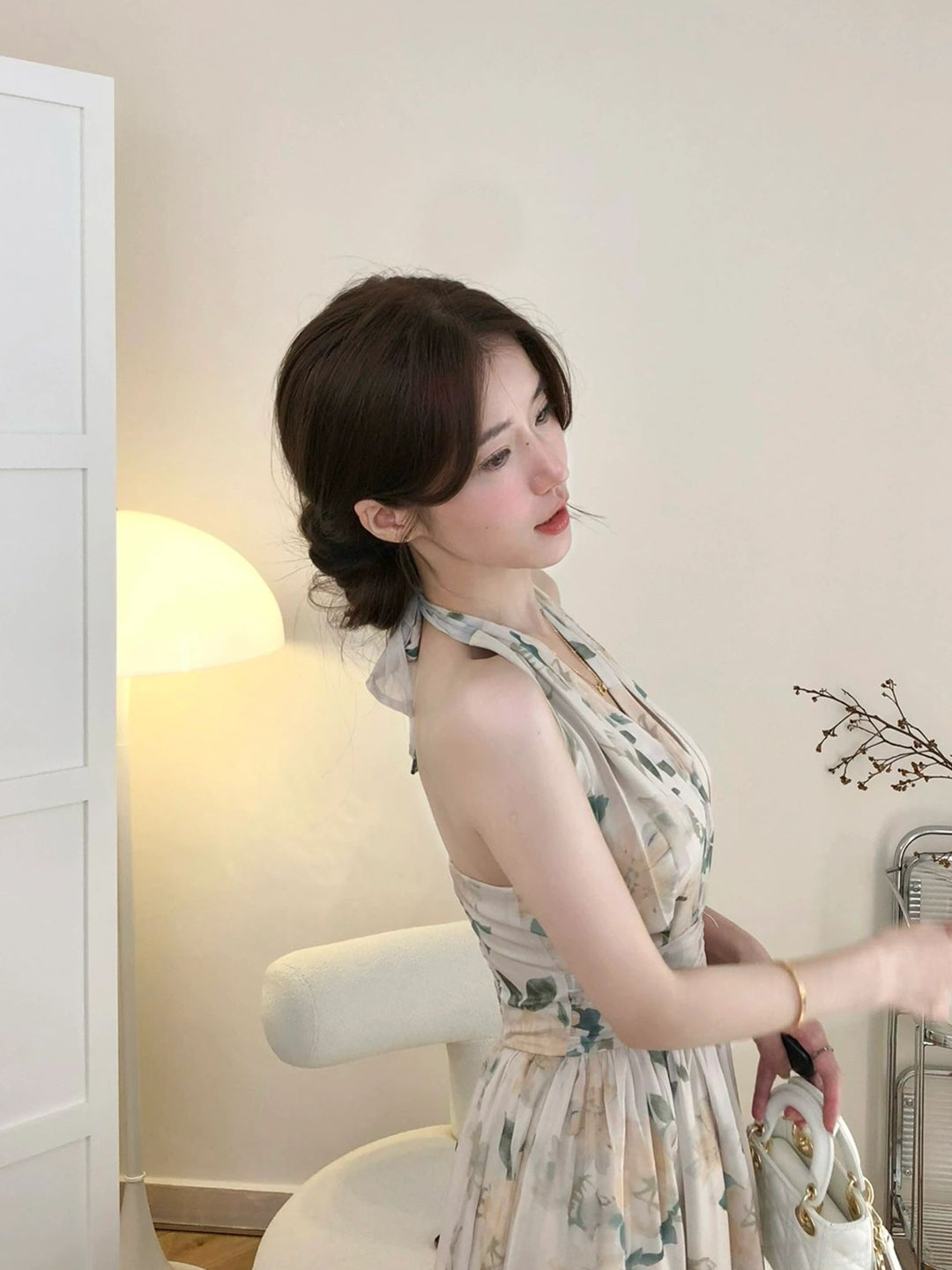 Temperament Celebrity Fragmented Flower Dress Girl