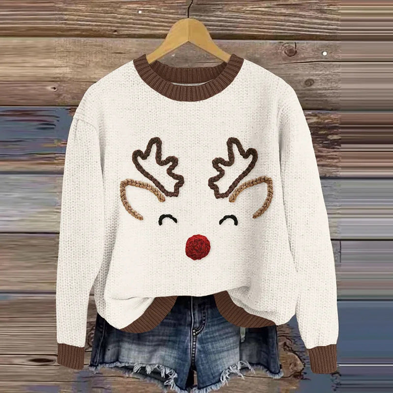 Juleinspireret Elg Ny Digital 3D Rundhalset Sweater