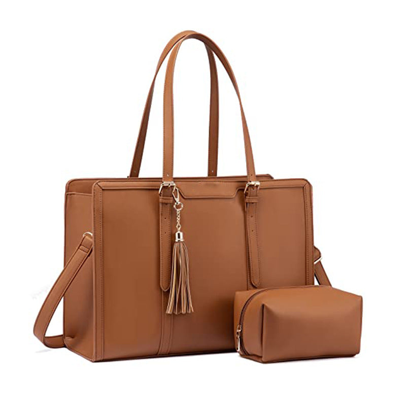 Women's Computer Shoulder Bag Leather Laptop Bag