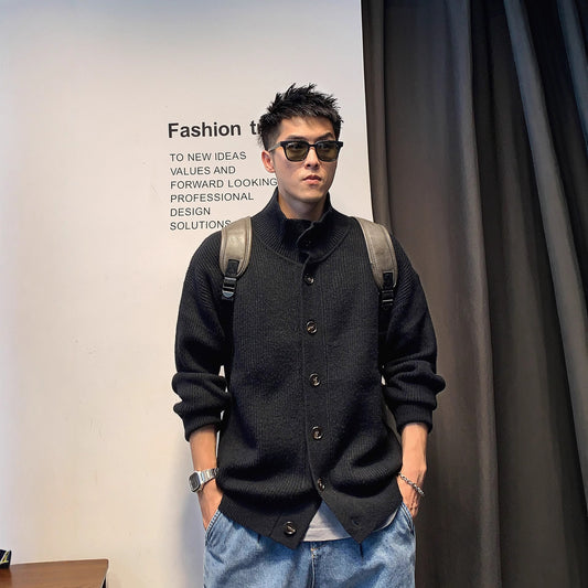 Mens Retro Casual Cardigan Sweater In American Style