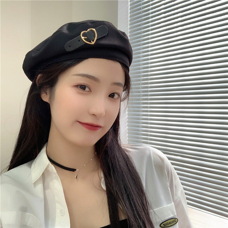 Women's Summer Breathable Retro Black Sweet Beret
