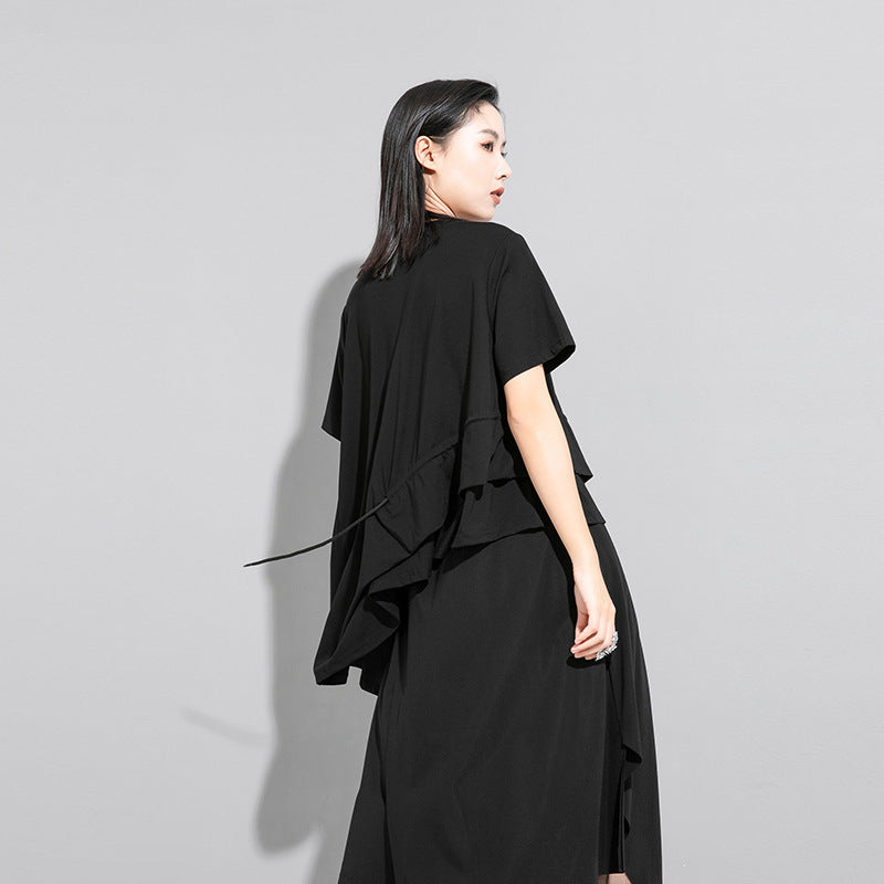 Hong Kong Style Summer Plus Size Women's Clothes Short Sleeve Batwing Shirt
