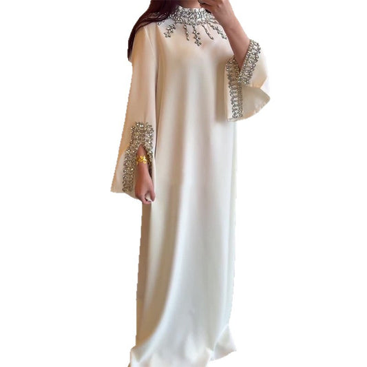 Womens Luxury Diamond-embellished Comfortable Elegant And Fashionable Long Dress