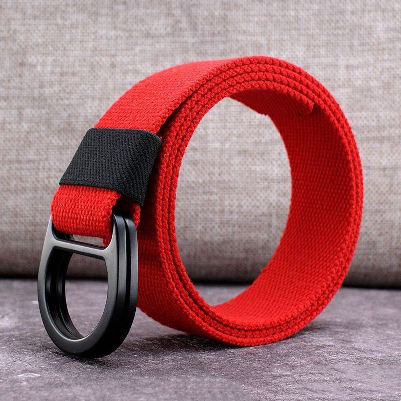 Men's Outdoor Leisure Canvas Belt Double Ring Buckle