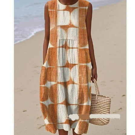 Women's Fashion Sleeveless Printed Dress