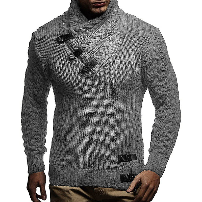 New Men's Turtleneck Sweater Solid Color Long Sleeve