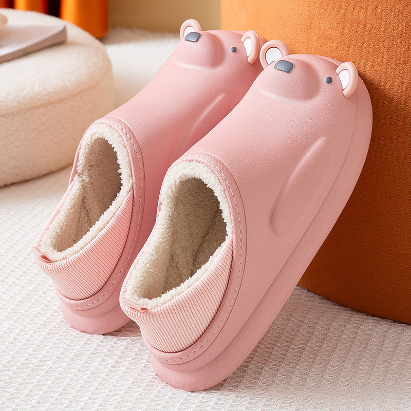 Waterproof Cotton Slippers Bag With Thick-soled Soft Cute Cartoon Home
