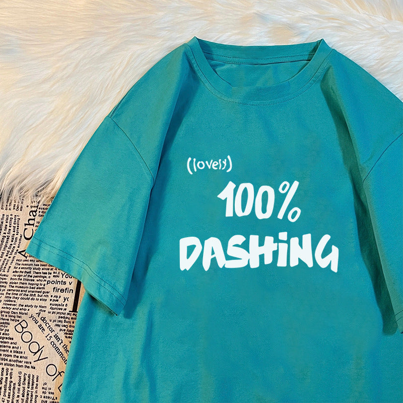 Womens Short-sleeve Top With Letter Print