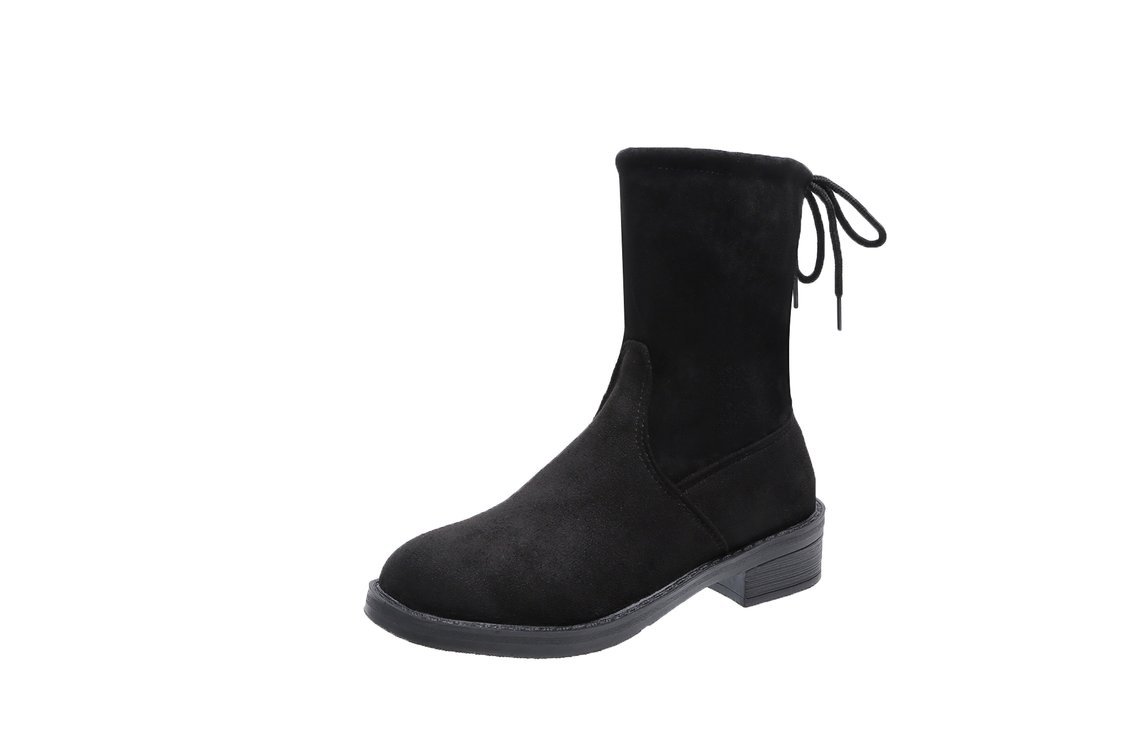 Women's Plus Size European And American Low Heel Plus Velvet Slim Stretch Boots
