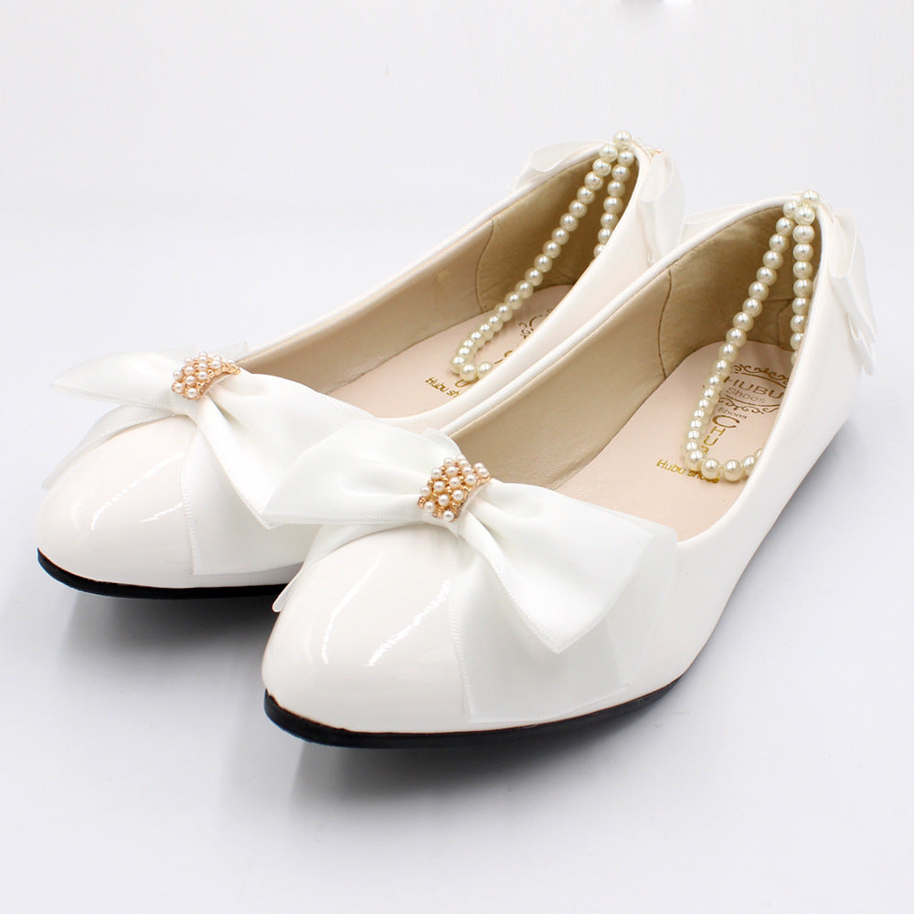 Star Cat White Bow Tie Women's Shoes