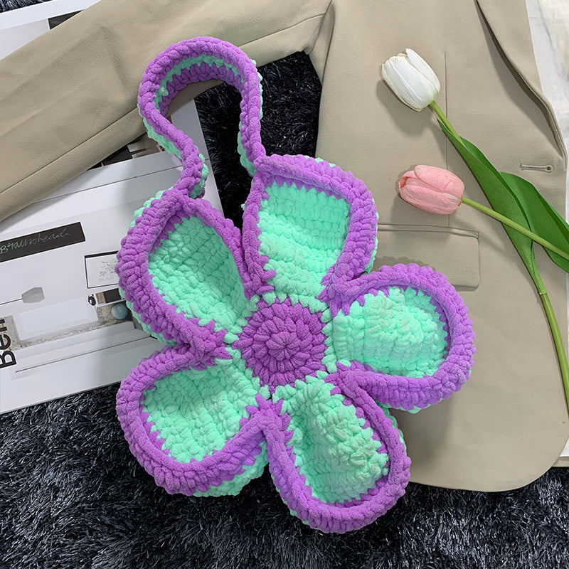 Women's Fashion Casual Clash Color Hand-woven Bag