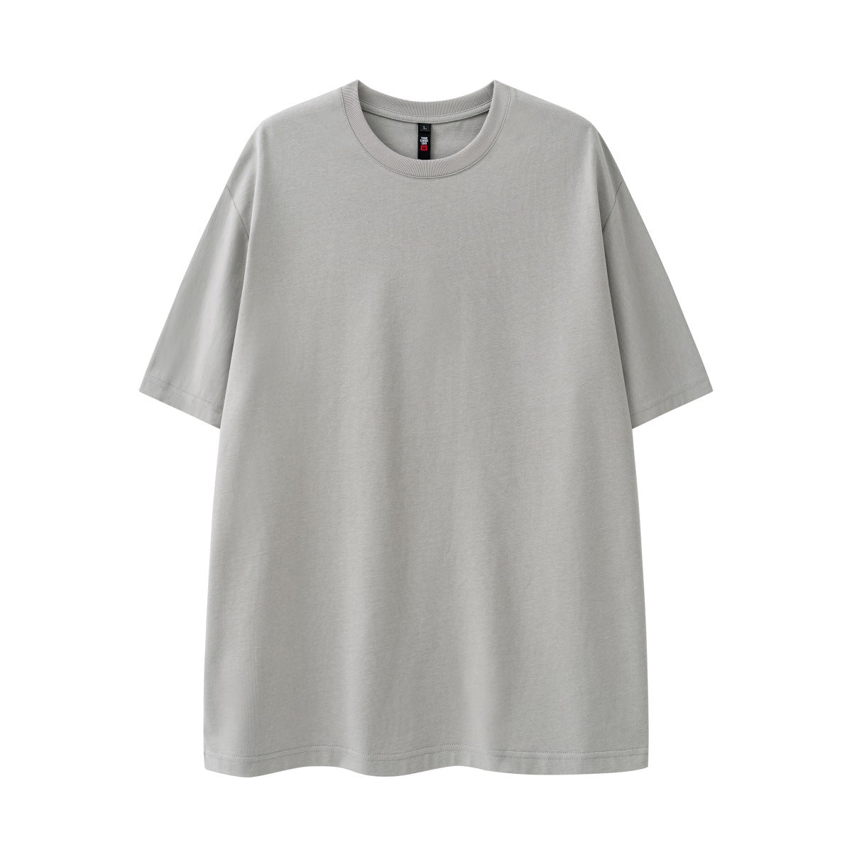 280g Pure Cotton Solid Color Short Sleeve American Casual Loose Shoulder T-shirt