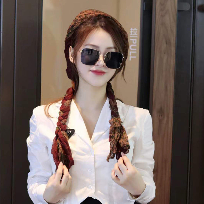 Hand-woven Hair Braid Scarf Girls Fashion Thin Scarf