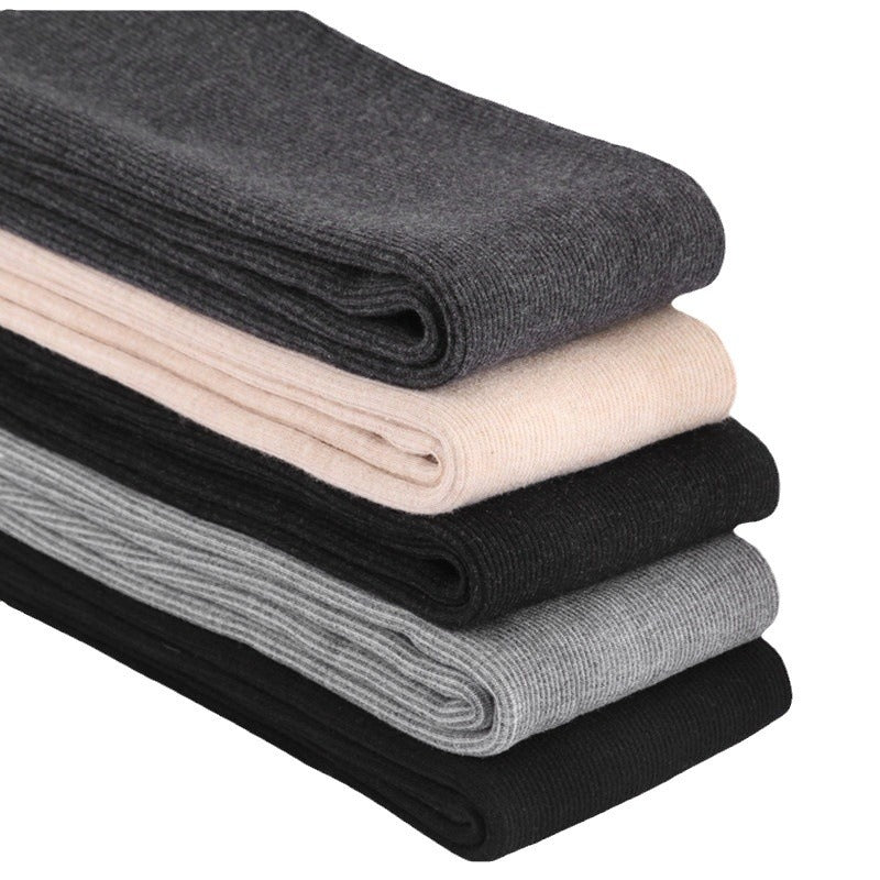 Autumn And Winter Fleece-lined Thickened Screw Cotton Vertical Stripes Base One-piece Trousers