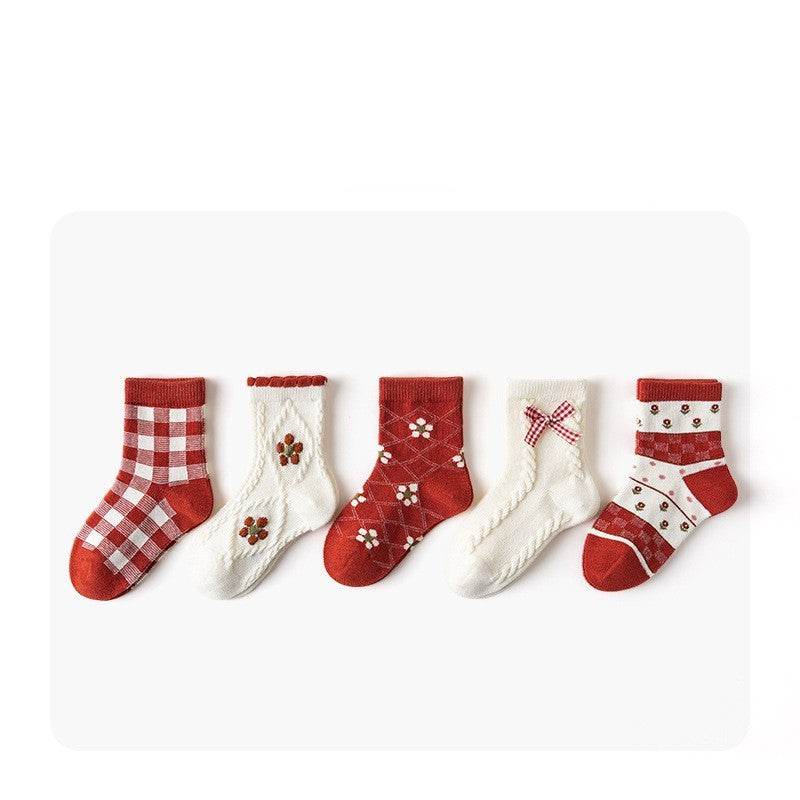 Of Cute Cartoon Children's Socks 5 Pairs