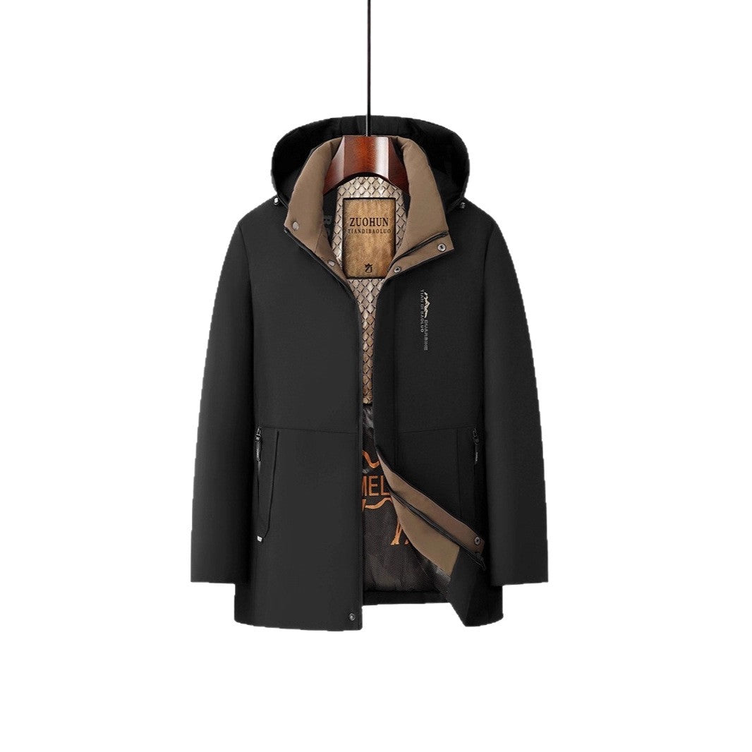 Men's Thermal Cotton Jacket With Detachable Hood