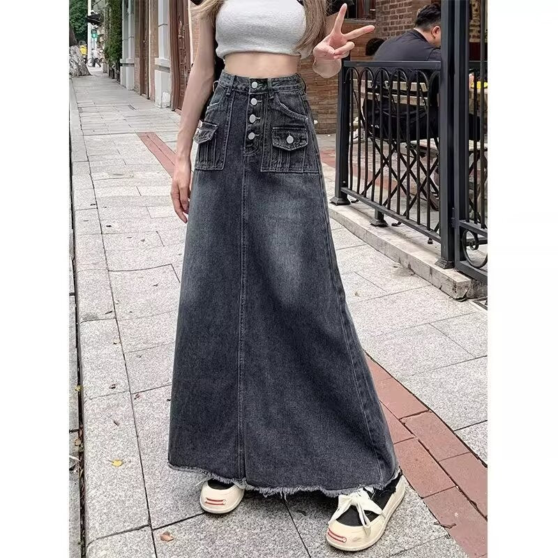 Retro Design Niche A Line Dress Skirt Autumn