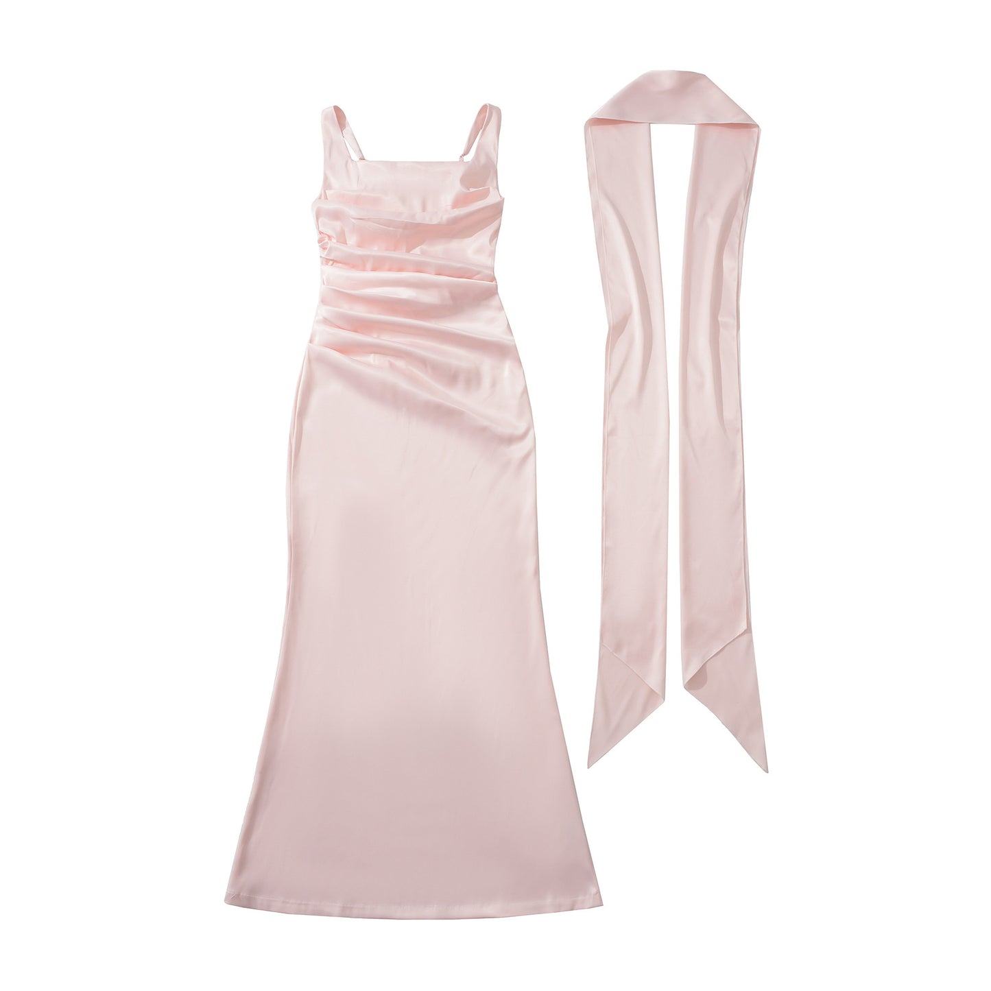 Slim Fit Scarf With Fishbone Strap Dress