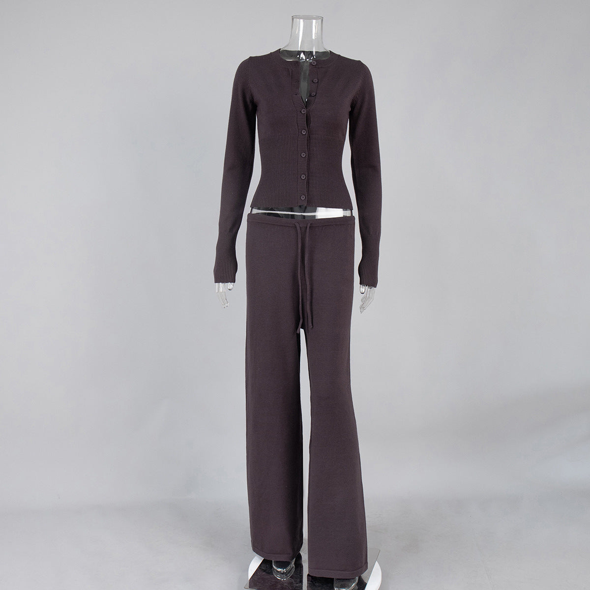 Fashionable Slim-Fit Long-Sleeve Low-Waist Pants Sweater Set