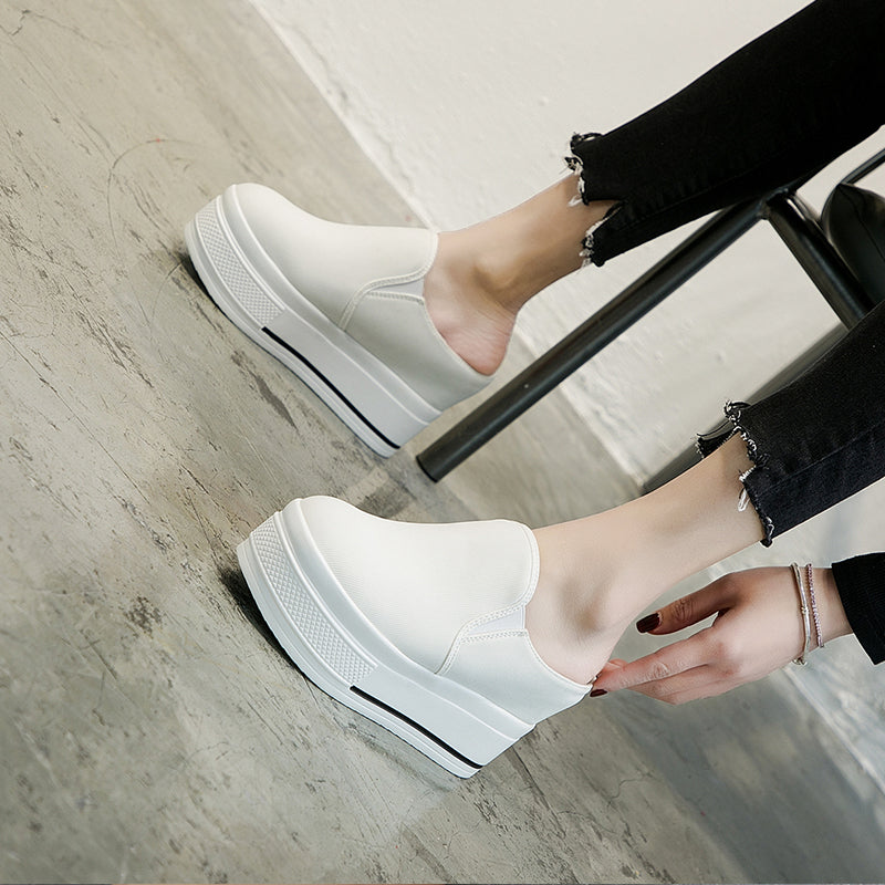 9.0cm Increased Casual Shoes Canvas Breathable Single Shoes