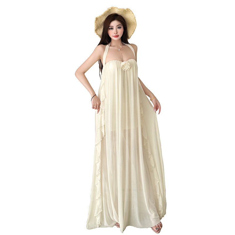 Casual Solid Color Women's Asymmetrical Long Dress
