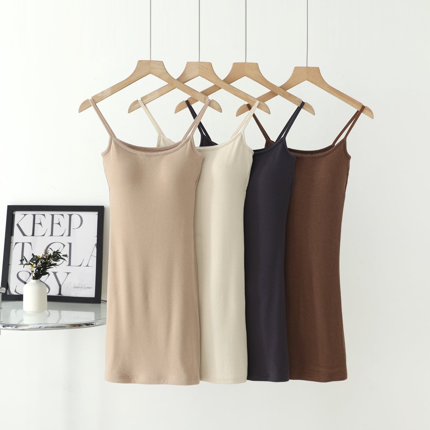 Elegant Figure-flattering Slip Dress That Creates A Slimming Look