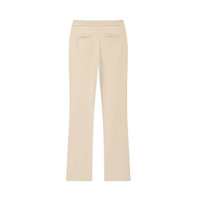 Slim-fit Long-sleeve Suit Jacket Flared Pants For Women