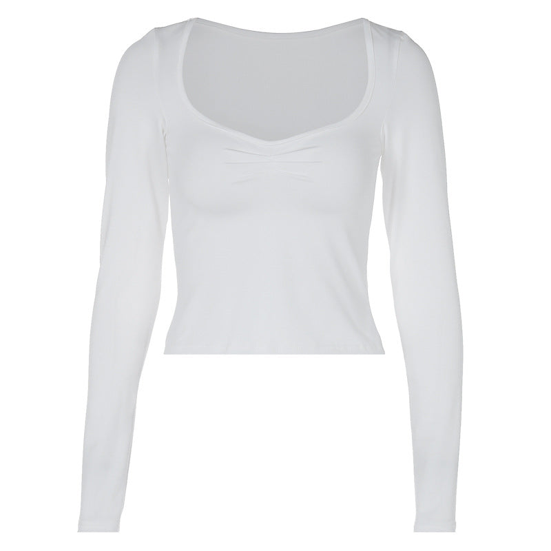Solid-color Long-sleeve T-shirt