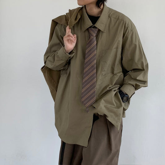Japanese Retro Work Attire Long Sleeved Shirt