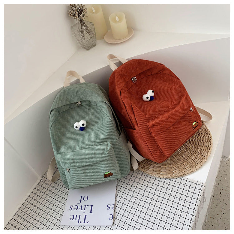 Students' Campus  High School Students' Corduroy Backpack