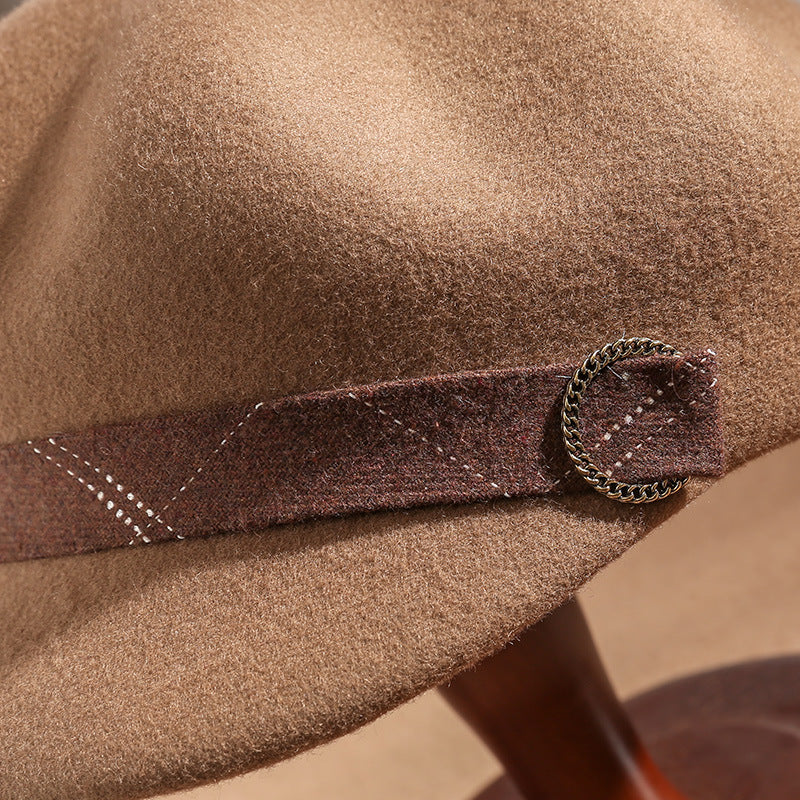 Women's Autumn And Winter Woolen Top Hat